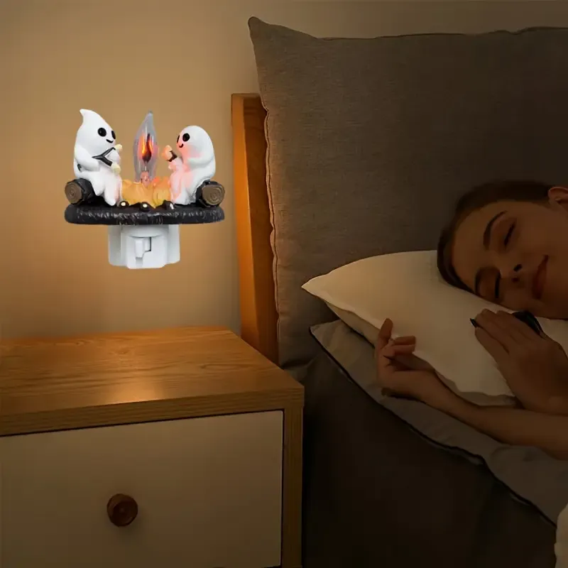 Ghost Campfire Flickering Nightlight Halloween Nightlights