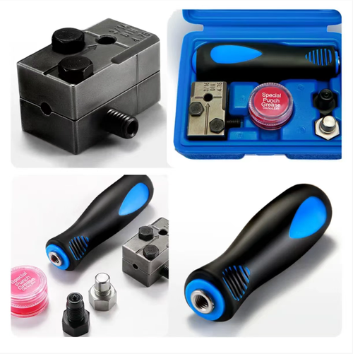 Specialized 4.75MM brake tube, including handle, positioning bolt, punch and lubrication container. It can precisely expand the bubble opening and double expansion openings, ensuring a tight seal without any leakage. The strong and durable mold is easy to store in a portable box without losing any parts. It is suitable for auto repair, DIY oil change tubes, and can achieve professional expansion results with manual operation.