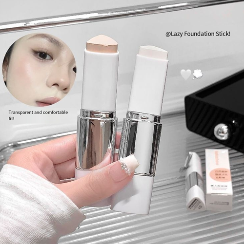 Lazy Double-Head Foundation Stick. With a dual-head design, one end applies the foundation to give a natural glow, while the other end conceals blemishes precisely. The color-changing formula suits different skin tones and keeps the makeup looking fresh without dullness. The silver-white packaging is portable for touch-ups. This is a must-have for lazy makeup lovers. If you place an order today, you'll receive 5 sticks. It will cover your foundation needs for the season. Grab this deal quickly!