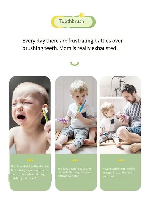 Electronic Child Toothbrush IPX7 Waterproof Rechargeable Home Use Portable Cartoon Handle Toothbrush for Children 8 Brush Heads