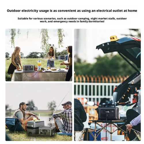 This 600W high-power energy storage power supply can provide 600W of inverter output to power large appliances. It offers multi-interface all-round power supply and intelligent digital display for real-time power level monitoring. With a large capacity and long battery life, it supports UPS uninterrupted power supply. It has multiple charging modes and is portable and durable. It is an all-round mobile power station suitable for outdoor camping, vehicle use, and home emergency situations.