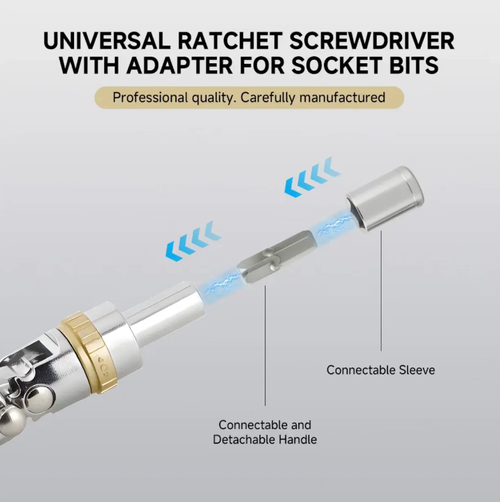 This multi-functional ratchet screwdriver is ingeniously designed. It features dual-wing storage, 180-degree rotation, 48-tooth ratchet with three-speed adjustment, universal compatibility, and is highly efficient and labor-saving. Whether for daily maintenance or professional operations, it can handle any task with ease. This screwdriver will become an indispensable and reliable assistant in your work. Hurry and place your order!