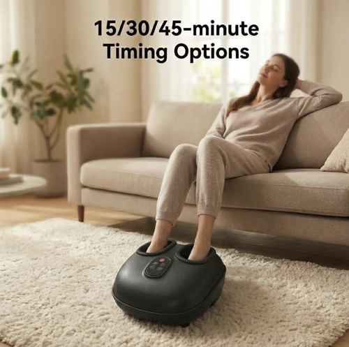 Fully automatic kneading foot therapy machine, with multiple sets of massage contacts built-in, capable of kneading all the foot bottom acupoints in all directions. Combined with the constant temperature heating function, it promotes circulation and relieves soreness. One-click intelligent operation is simple and easy to use. The machine is small in size and doesn't take up much space, allowing you to enjoy a comfortable foot bottom SPA at home.