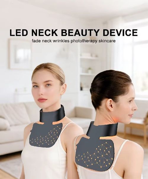 LED Neck and Shoulder Phototherapy Beauty Device: Four modes with multiple light sources (red, blue, infrared, combined purple light) precisely address neck wrinkles, slackness, dullness, and acne-prone areas. 660nm red light promotes collagen production. 850nm infrared penetrates deeply to rejuvenate the skin. 460nm blue light reduces inflammation. Ideal for at-home portable care, allowing you to easily achieve a smooth and fine neck like a swan's neck.