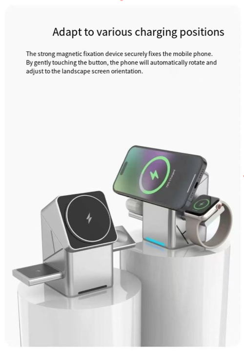 XW10 Magic Cube Wireless Spin Charger - Strong Magnetic Force, 15W Fast Charging, 3-in-1, New Desktop Wireless Charger