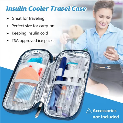 This insulin cooler is equipped with high-precision sensors and TSA ice packs. It provides long-lasting insulation and precise temperature control. It has multiple layers of protection, can withstand shock and pressure. The design is lightweight and compact, with a large capacity for storage, and it has a convenient carrying handle and digital display. It is worry-free to carry when traveling and is the preferred companion for diabetic patients when going out.