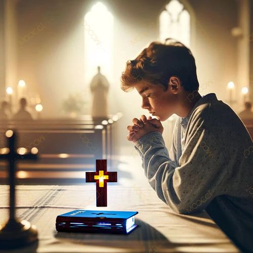 磁悬浮电子十字架The astonishing collision of technology and faith! This magnetic levitation electronic cross automatically levitates and rotates. The light is soft and not dazzling. It can not only serve as a desktop decoration to brighten up the space, but also convey a strong sense of protection. With the support of technology, faith and beauty are within reach.