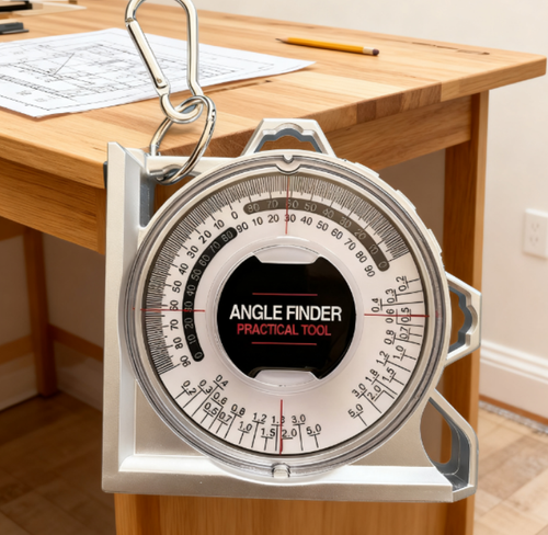 This multi-functional angle measuring instrument is a precision tool used in the woodworking, hardware and construction industries. Its scale is extremely precise, reaching up to several inches. It is easy to operate and convenient to use. It has strong adaptability to various scenarios. Whether it is for professional projects or DIY at home, whether it is for insertion and nail hole operations, it can accurately measure angles and help you create high-quality works with every perfect angle.