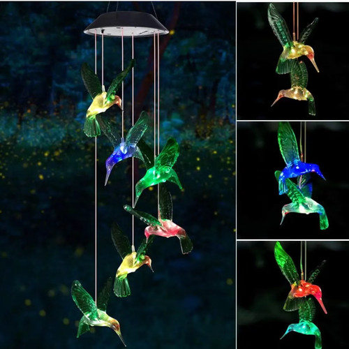 We will place an order for 2 sets today! The solar-powered outdoor decorative wind chime lamp. Hang it on the balcony or garden. During the day, it basks in the sunlight. When it gets dark, it automatically lights up - the gradient colored light wraps around the artificial bee hummingbird. When the wind blows, it makes the little creatures flap their wings among the vines, even the evening breeze becomes romantic 💫