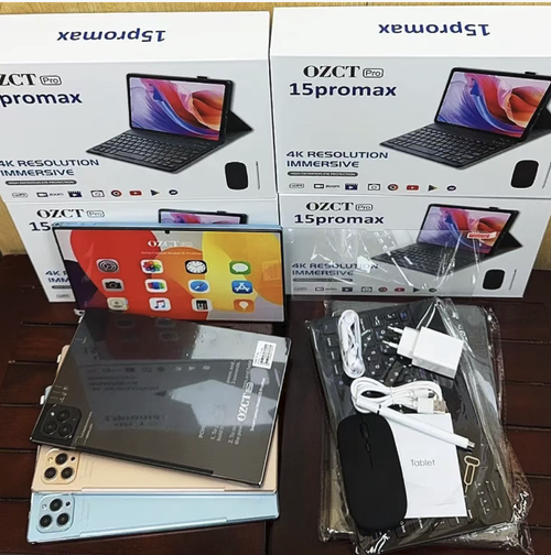 The brand-new 15promax 10.1-inch tablet computer features an IPS high-definition shatter-resistant screen, 16G + 512G large storage capacity, and the Android 13 system is smooth and does not lag. It supports dual SIM cards and dual-band WiFi, and with the complete set of keyboard and mouse accessories, it can instantly transform into a laptop. It comes with high-definition triple cameras and long battery life, making it an all-round tablet for learning, working, and entertainment.