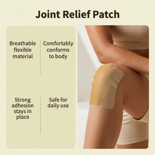Mitsui Seiyaku HATCH Joint Relief Patch: 8-Hour Continuous Deep Heat Therapy with a Natural Herbal Blend of Ginger, Glucosamine & Tocopherol – Breathable, Elastic, and Ultra-Flexible Patches That Conform to Body Contours for Targeted Relief from Muscle Aches, Joint Stiffness, and Chronic Discomfort, Supporting Mobility, Flexibility, and All-Day Comfort for Daily Activities and Active Lifestyles