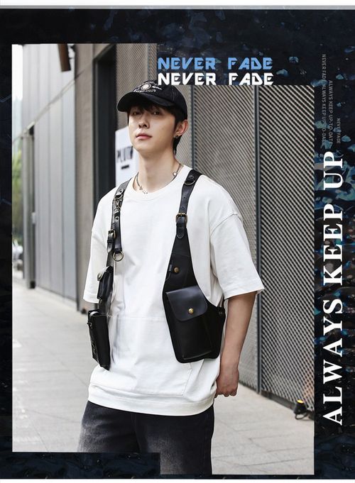 New Man Pu Leather Anti-Theft Safety Wallet Bag Travel Outdoor Hidden Underarm Holster Pirate Shoulder Phone Case Wallets Bags