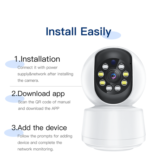 Wireless WiFi Home Security Camera Indoor A10 Model 360° Panoramic Surveillance Camera, Full HD 1080P Clear Night Vision, Two-Way Audio Voice Intercom, Mobile Phone Remote Real-Time Viewing, Smart Motion Detection Alarm Auto Tracking, Cloud & TF Card Dual Storage, Plug and Play Easy Installation, Wide Angle Indoor Monitor for Home Baby Pet Elderly Safety Monitoring Office Shop Security Camera with Stable Connection and Clear Audio and Video Quality