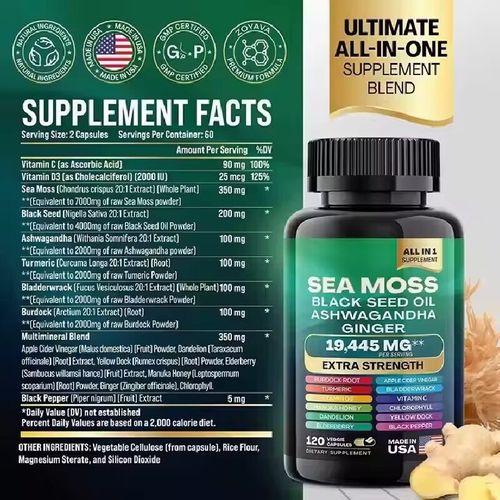 Today, I'm bringing the Male Energy Supply Station home directly - a powerful muscle-building powder combined with HiLiZhi nutritional seaweed capsules. A set consists of 2 bottles, each containing 60 capsules. If you place an order today, you'll receive 2 sets directly. These contain natural ingredients such as HiLiZhi, South African aloe vera, and rhodiola. 2 sets are enough for you to consume for half a year, helping you build firm muscles and regain full vitality.