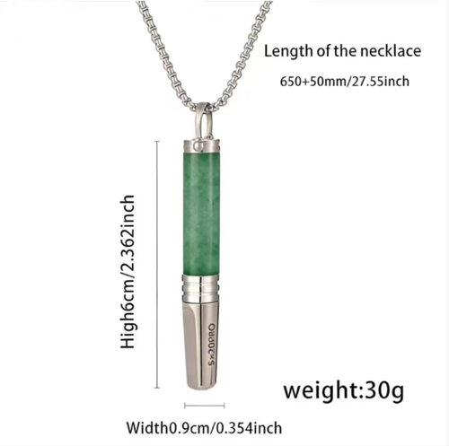 Natural tiger-eye stone anti-smoking necklace. When placed in the mouth and combined with fruit fragrance chips, it can help reduce the urge to smoke. The food-grade stainless steel cigarette holder is safe and durable. The neck design makes it convenient to carry and use at any time. The simple design is suitable for daily outfits. It is a practical accessory for easily resisting the urge to smoke.