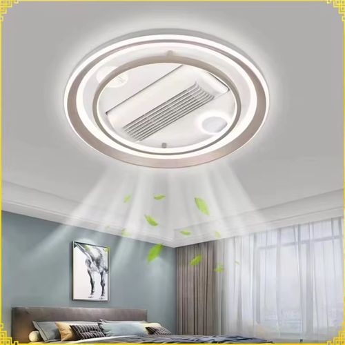 This circular fan ceiling lamp combines lighting and cool breeze into one. The fan blades are invisible and safe. The LED light is soft and good for eyes, with multiple adjustment settings. The gentle breeze circulates without direct blowing. The simple design is suitable for the entire house. It supports intelligent control, is energy-saving and quiet, and is the preferred choice for enhancing home comfort.