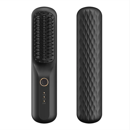 Wireless charging portable straightening comb, with three adjustable temperature settings, gentle and protective for hair without causing damage. It can straighten hair, raise the crown, style bangs and curly hair. Type-C fast charging provides long battery life. The compact design makes it convenient to carry around for styling during commutes or travels. Easily create a delicate and smooth atmosphere of hair.