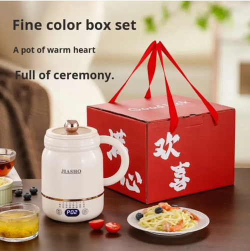 0.8L in a compact size, it is suitable for one person's consumption. The ceramic inner container is hygienic, non-stick and easy to clean. It has 8 functions covering cooking porridge, brewing tea, and stewing soup, etc. It supports scheduled heating and is small and portable. It is suitable for both office use and solitary living. The exquisite gift box packaging is also suitable for giving as a gift.