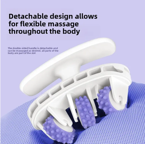 Multi-functional circular leg massager, providing 360° full-body massage. The soft rubber wheels are comfortable and do not cause pain. It can also be disassembled for overall body care. Whether it's relaxing the calves, massaging the waist and back, or maintaining body shape, it can help you get rid of muscle stiffness and enjoy total relaxation!