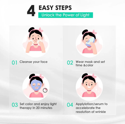 This LED beauty device offers 7 different light modes for targeted skin rejuvenation. Red light promotes collagen production, while blue light eliminates acne. It is wireless, portable, and can be operated with one button. It automatically shuts off after 20 minutes. You can enjoy photonic care while lying down at home. There's no need to visit a beauty salon. It is a convenient and worry-free skincare tool for the lazy.