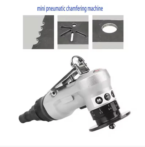 Pneumatic chamfering machine: A powerful tool for metal chamfering, with smooth and free of burrs processing. It supports straight, curved and arc chamfering, and precisely adapts to C angles and R angles. The compact body is easy to hold, equipped with a safety pressure plate switch and multiple adjustment settings. The operation is simple and efficient, making it the professional choice for metal processing chamfering.
