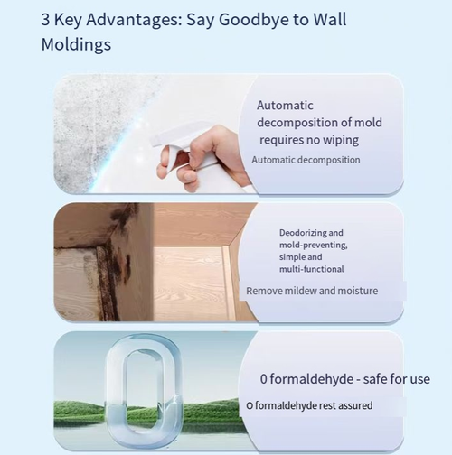 This wall mold remover is the savior of moldy walls! Just spray and wipe, and the mold spots disappear instantly. The spray head is suitable for large areas and hard-to-reach corners. It is gentle and has no pungent smell. It can also inhibit mold growth. Order today and get 2 bottles. It can handle all the moldy areas in the kitchen, bathroom, and corners. Spend one amount of money and get double the cleaning power. Easily restore the cleanliness of the wall!