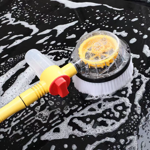 This automatic rotating car wash brush: Connect the water pipe and it will start rotating and spraying foam immediately. The soft bristles will not damage the car paint. The extendable long handle can cover the roof and bottom of the car. It is highly efficient and effortless for cleaning. The installation is simple and does not take up much space. You can clean your car at home with professional-level cleanliness, saying goodbye to the queues at car washes and scratches.