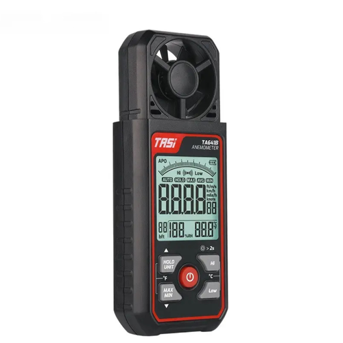 Palm-sized Compact Model anemometer, Portable and easy to carry, controlled with one hand. It can measure both wind speed and temperature. Precise capture starts at 0.0630m s. 6 units of measurement can be switched. Backlit screen + alarm function is suitable for various scenarios. Industrial-grade durability, suitable for both workshop and outdoor operations. It is an efficient partner for wind field detection.