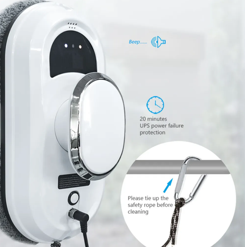 Intelligent Spraying Model Fully automatic high-altitude window cleaning robot, featuring intelligent spraying + high-speed cleaning cloth, with strong cleaning power and high efficiency. Dual adsorption + dual safety ropes, ensuring extremely safe operation at heights. Remote control operation, intelligent path planning, compatible with various types of glass, low noise and environmentally friendly, making high-rise window cleaning a lie flat task.