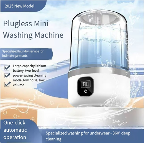 Portable Mini Fully Automatic Laundry Cup Wireless Charging Washing Machine Designed for Underwear and Socks
