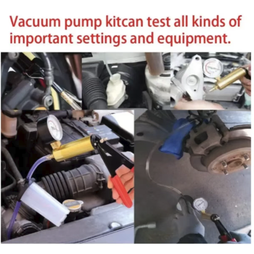 Use the two-hand manual vacuum suction gun, which comes with a vacuum pressure gauge and is equipped with multiple-sized connectors. It is stored in a portable toolbox. Manually create negative pressure and it doesn't require an electric power source. It can be used for extracting brake fluid in cars and for vacuum leak detection of pipelines. The transparent liquid storage cup makes it easy to observe the liquid volume. It is suitable for auto repair and maintenance operations.