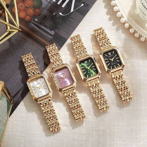 Minimalist Versatile Women is Stainless Steel Band Watch Set with 5 Colorful Dials Fashion Quartz Wristwatch Collection Black White Green Pink Silver Square Dial Styles Durable Scratch Resistant Crystal Water Resistant Comfortable Strap INS Casual Business Dress Style Perfect for Daily Work Dating Parties Elegant Ladies Accessory Great Gift for Her High Value Multi Color Watch Pack Multiple Looks in One Purchase