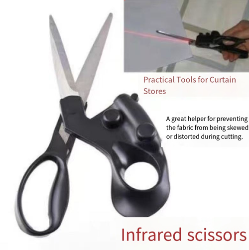 This laser-cutting scissors use infrared light for precise positioning. No need to draw chalk lines when cutting fabric. One straight cut without any waste. Suitable for fabric and handicrafts, with magnetic attachment for easy storage. Order today and you will receive 2 sets of laser-cutting scissors with infrared light, magnetic attachment, and stainless steel construction. Hurry up and place your order!