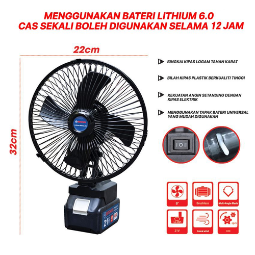 Portable lithium-ion fan with adjustable air volume and strong air output