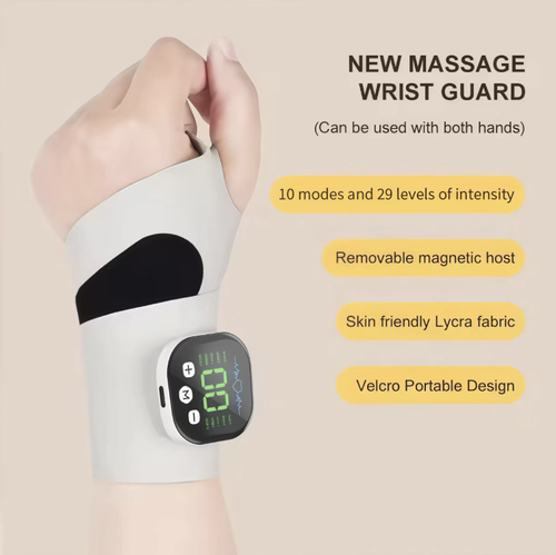 EMS Pulse Wrist Massage Bracelet: This product offers multiple modes and multiple settings for pulse therapy, which can relieve the soreness in the wrist. The elastic band can be adjusted to fit various wrist sizes. The high-definition digital display makes the operation convenient. It is lightweight, breathable, and does not cause skin irritation. It has a long battery life and is suitable for both men and women. It effectively alleviates symptoms such as mouse hand and wrist strain.