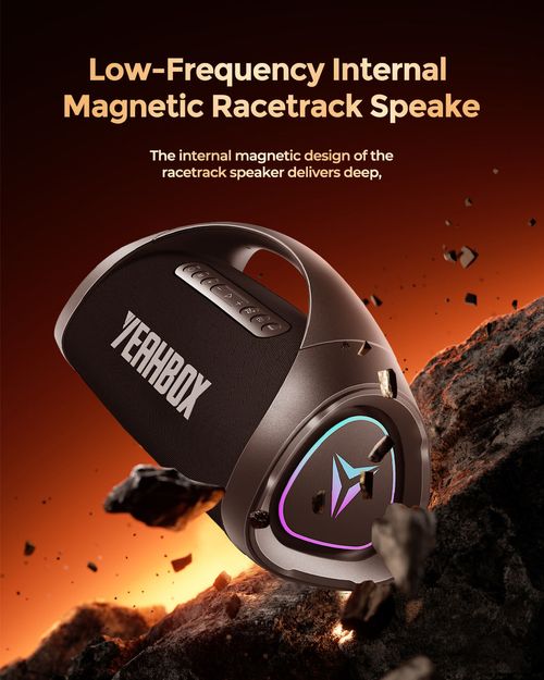 YEAHBOX Sonic Lion Bluetooth Speaker, 200W high power Berlin sound speaker, premium outdoor heavy bass portable audio. Built with high-quality sound unit, it delivers thick surging bass and pure transparent vocals with no distortion even at high volume. Fast Bluetooth connection and long-lasting battery life. Portable and sturdy design, perfect for outdoor parties, camping karaoke, home leisure and live performances with immersive sound atmosphere.