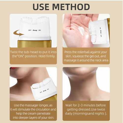 Order today and you will receive 3 boxes of the six-peptide vitamin firming and anti-wrinkle neck roller cream. This dual-wheel neck care cream contains six types of peptides, AH-8. It can reduce neck wrinkles and firm the skin within 28 days, while also providing moisturizing and brightening effects. The included massage head helps promote absorption, and it is very convenient to use. It is an ideal choice for anti-aging neck care.