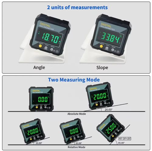 Dual Laser Measuring Instrument: Dual lasers provide double the accuracy. Equipped with clear LED display, it supports multiple unit measurements and can handle complex conditions such as humidity. It enables precise alignment in various scenarios, facilitating efficient operations in fields like construction and decoration.