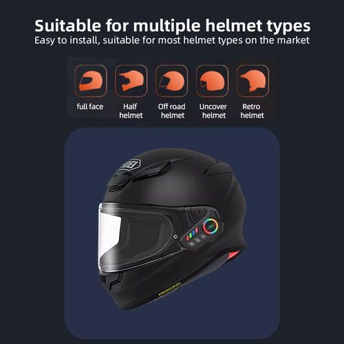This helmet Bluetooth headset integrates LED lighting and intelligent ambient lights, enhancing safety and coolness during night rides. The Bluetooth connection is stable, allowing for clear phone calls and music playback. It has a 40-hour battery life and is easy to wear, providing multiple benefits for daily or long-distance rides.