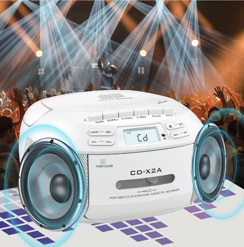 Retro CD and tape Bluetooth player, supporting CD, tape and FM radio playback. With Bluetooth, it can connect to your mobile phone and instantly turn into a speaker. The stereo speakers have rich and full sound quality. It also has remote control and recording functions. Retro and portable, it is a multi-purpose music device for nostalgic enthusiasts. It is a music companion device that can transcend time.