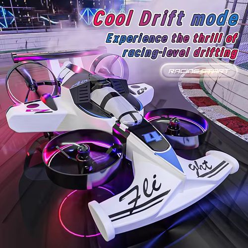 2-in-1 Remote Control Drone & Racing Car: Air-Ground Dual Mode RC Vehicle with Vibrant LED Lights, 2.4GHz Anti-Interference Remote Control, 360° Flip Stunt Drift Function, Vertical Takeoff & Stable Hovering Performance, User-Friendly Design for Beginners, Suitable for Indoor and Outdoor Adventures, Great Gift for Kids, Teens, and Adults Who Love RC Toys, Perfect for Christmas, Birthdays, and Holiday Celebrations