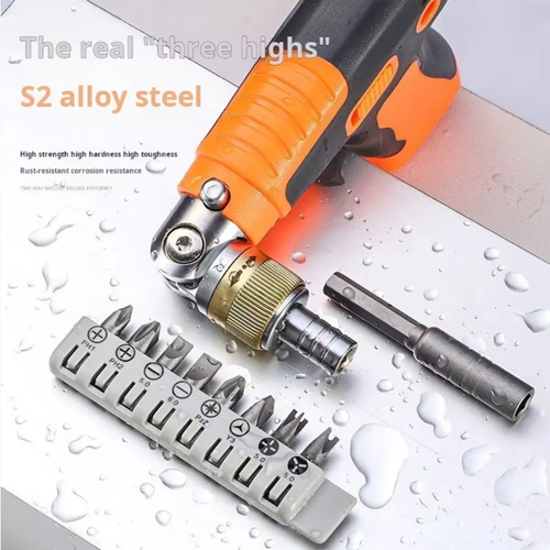 This set features a two-way ratchet mechanism and 180° adjustment. The chrome-vanadium steel bits are compatible with various screw specifications, and the built-in outward-retracting design is convenient. The ergonomic anti-slip handle is effortless and comfortable, allowing you to complete tasks efficiently, whether for home repairs, DIY assembly, or professional disassembly and assembly. It is an all-round power tool for disassembly and assembly scenarios.