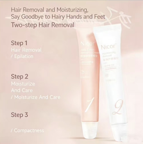 Order today and you will receive 5 sets of universal men's and women's gentle exfoliating and moisturizing hair removal kits. They are suitable for both men and women, with a two-step design: the hair removal cream is gentle and cleansing, the silicone brush head precisely covers, the aloe gel soothes and repairs, and the plant extract formula is non-irritating. They are small and portable, allowing you to easily say goodbye to the embarrassment of hair.