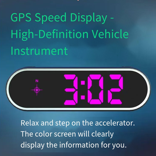 All-in-One LCD Display Car Windshield HUD KMH-MPH Switchable New Colorful Machine with Clock Function
