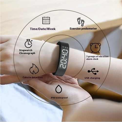 3D intelligent all-silicone wristband, a caring companion for exercise. It features a full silicone strap that is gentle on the skin and comfortable to wear. It has 9 functions including step counting, full tracking, and data storage. It can be quickly charged and is waterproof. It can accurately record exercise and health data, making it an intelligent assistant for both beginners and fitness enthusiasts. It is comfortable to wear and very practical.