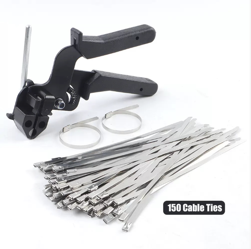 Stainless steel cable clamps, made of carbon steel, are sharp and durable. The one-handed grip design is effortless, making operation convenient. The tightening and cutting process is completed in one step. They are suitable for cable bundling in various scenarios such as power, engineering, and home use, allowing you to easily achieve professional bundling results. It is a practical tool for improving efficiency.