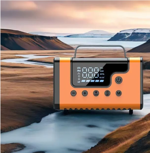 This eight-in-one air pump is a must-have for outdoor vehicle enthusiasts! It can start dead batteries, automatically inflate tires according to preset pressure, remove dust from the vehicle interior, blow away floating dust, come with a strong light warning device, charge your phone, and serve as a complete toolbox. It's a one-stop solution for both in-car and outdoor needs, offering great convenience. It seamlessly integrates all these functions into a practical device.