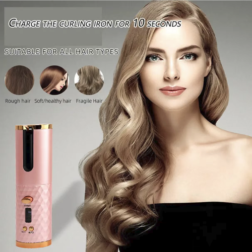 Wireless fully automatic negative ion curling iron, ceramic constant-temperature hair care, multiple temperature control settings. Automatically curls without manual operation. Type-C charging is portable and unrestricted. Comes with a comb, hair clips and storage bag. Equipped with an automatic power-off protection function. Easily creates wool curls and big waves. Suitable for both at home and when traveling.