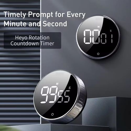 Multifunctional magnetic rotating timer, stays stable with a single suction, doesn't take up space. Easy to adjust the time by rotation! Strong magnetic attraction doesn't detach, silent design doesn't disturb. Suitable for kitchens, study rooms, and tabletops. Precise timing + simple appearance, a great partner for enhancing efficiency.