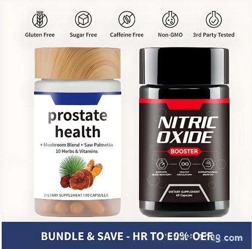 Order today and get 2 sets (total of 4 bottles) of the Prostate Health Nitric Oxide Combo (60 capsules) + Saw Palmetto Capsules (90 capsules) directly in hand. Stock up all at once on 4 months of energy sustenance + 6 months of prostate protection! This is a pure plant extract formula. It's easy to consume without any burden. It helps maintain the condition of your private area and fills your male health buff status to the brim!